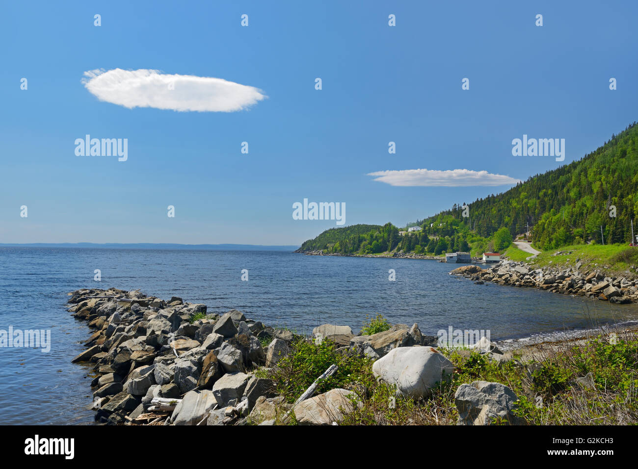 Clouds in White Bay (Atlantic Ocean) Seal Cove Newfoundland & Labrador Canada Stock Photo