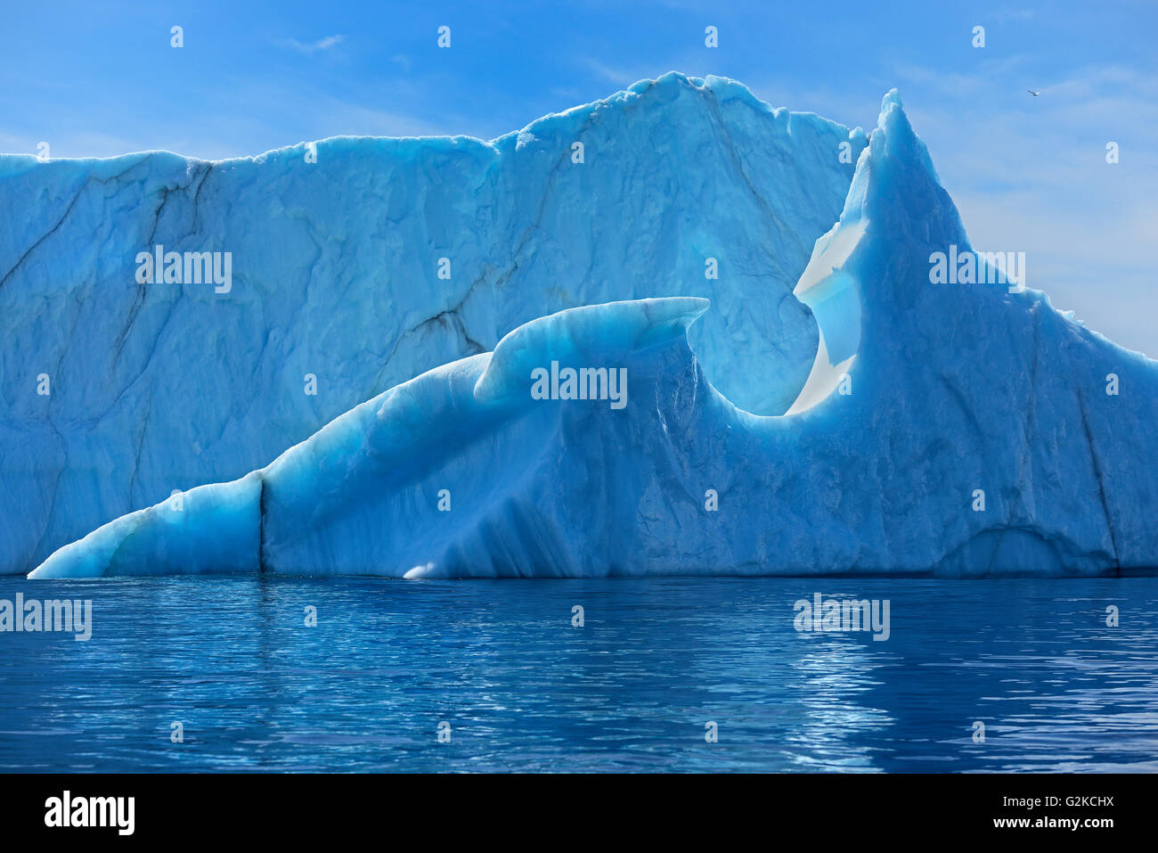 Icebergs floating in the Atlantic Ocean Near St. Anthony Newfoundland & Labrador Canada Stock Photo