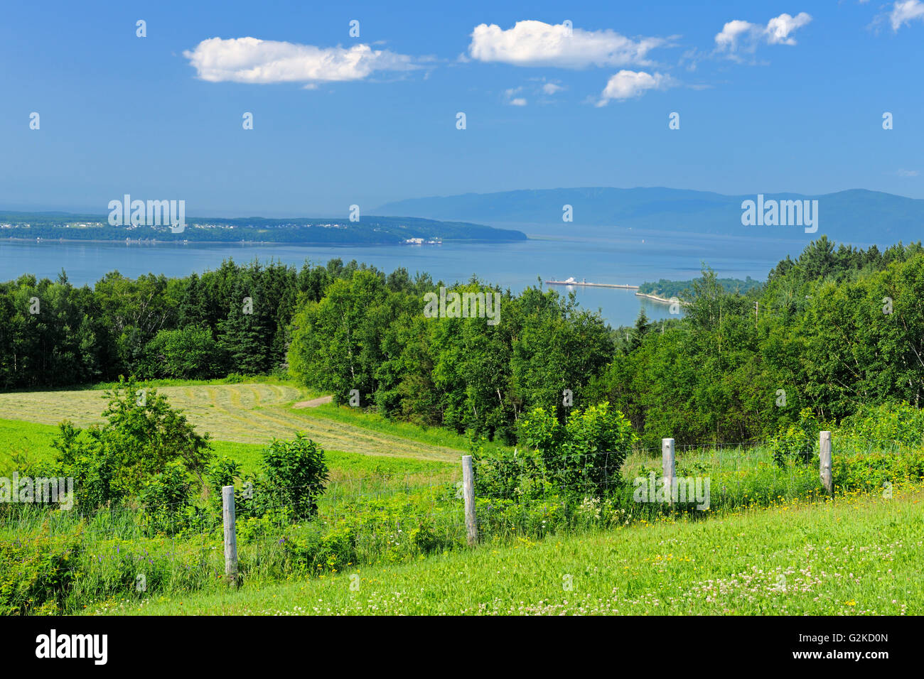 View of the St. Lawrence River from St-Joseph-de-la-Rive L'Isle-aux-Coudres Quebec Canada Stock Photo