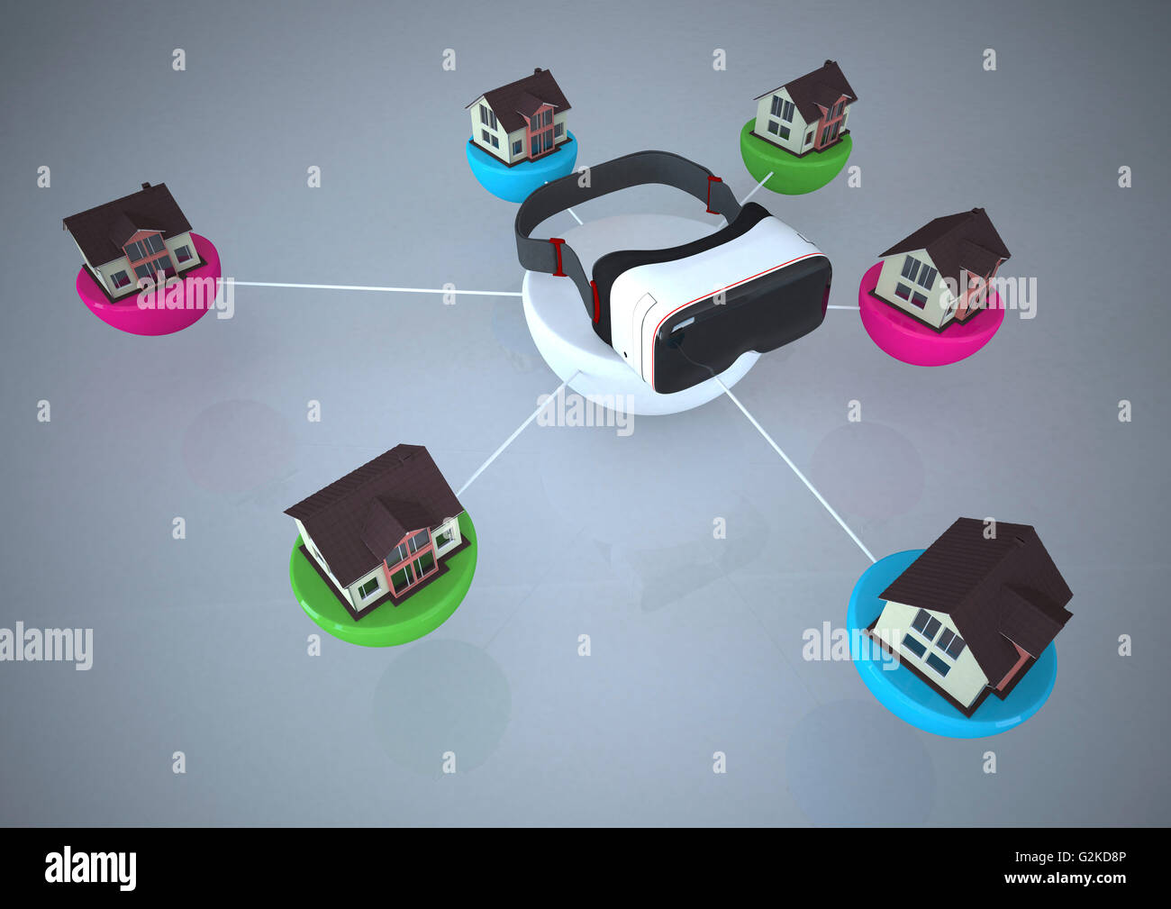 VR glasses connected to private homes Stock Photo