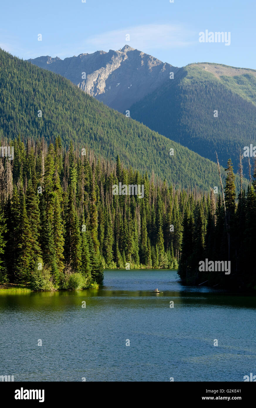Fishing on Lightning Lake in E.C Manning Provincial Park in the