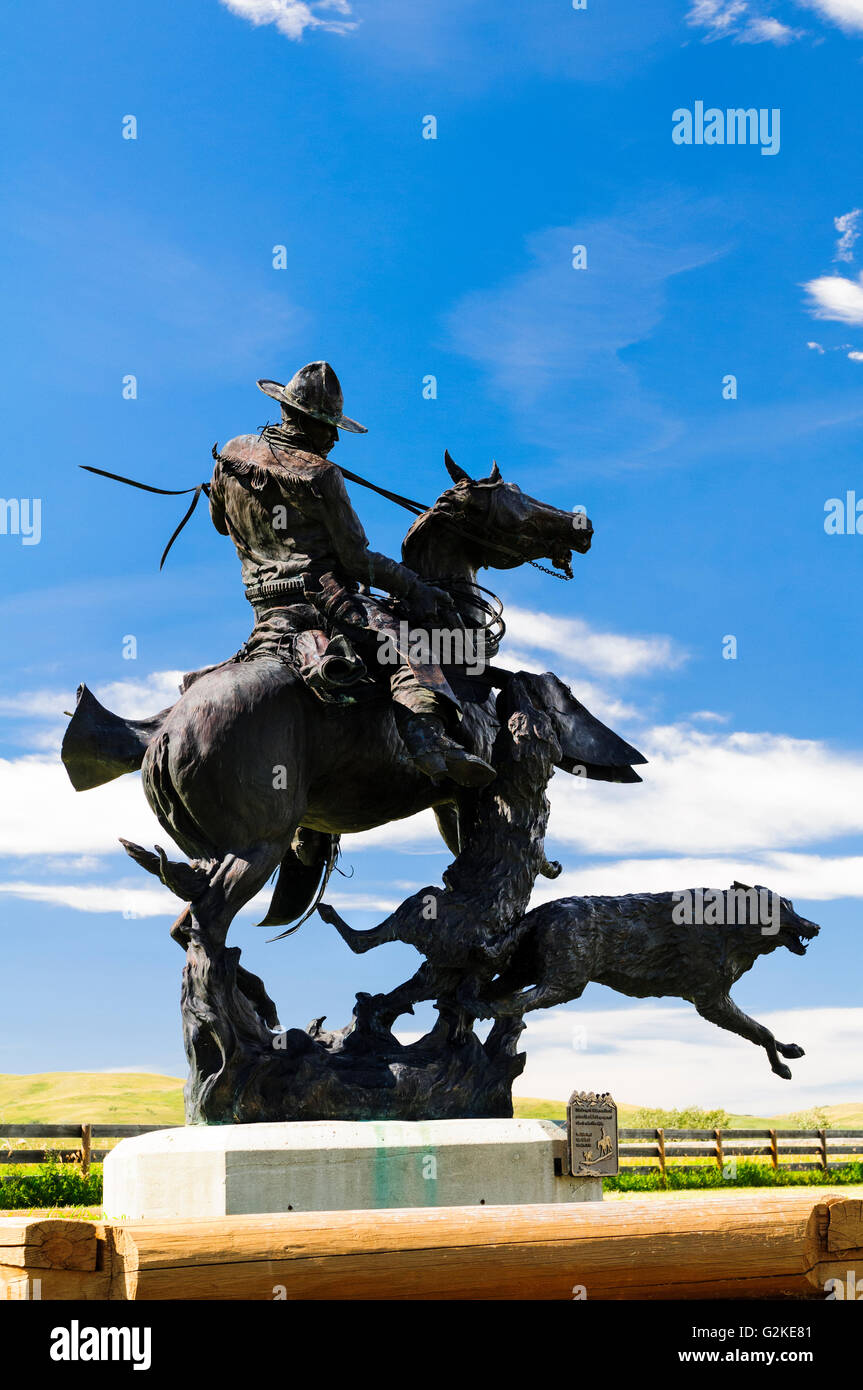 A statue at the Bar U Ranch in Alberta. Stock Photo