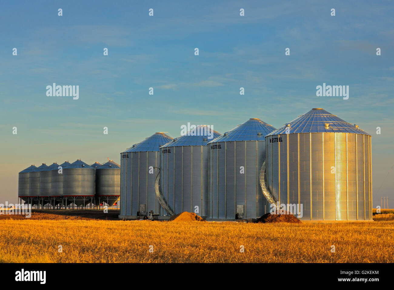 Grain bins Pasqua Saskatchewan Canada Stock Photo