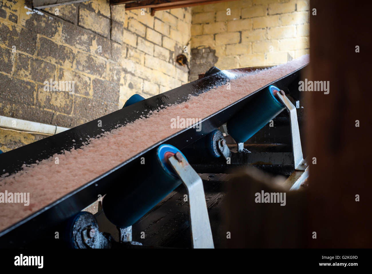 The working process at a salt factory near Swakopmund, Namibia