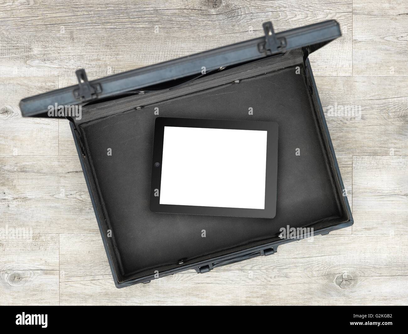 A studio photo of an old leather briefcase Stock Photo - Alamy