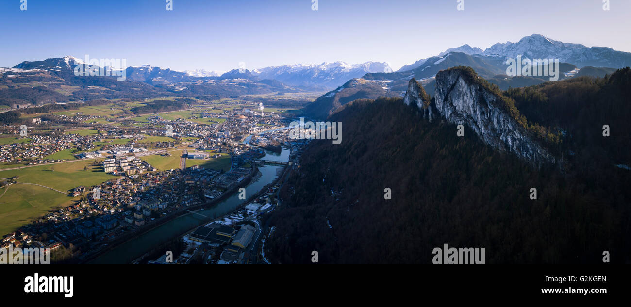 Austria, Salzburg State, Hallein and Barmsteine mountain Stock Photo