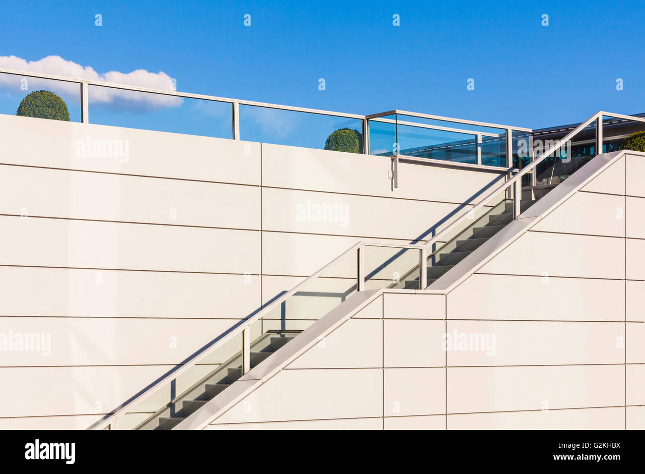 Stairs and railing, upwards Stock Photo - Alamy