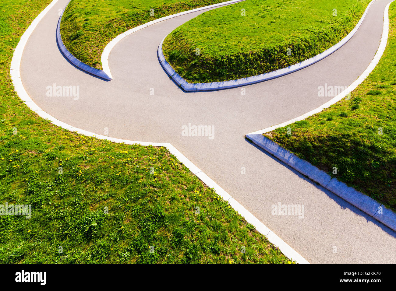 Germany, Stuttgart, path in park, parting of the ways Stock Photo
