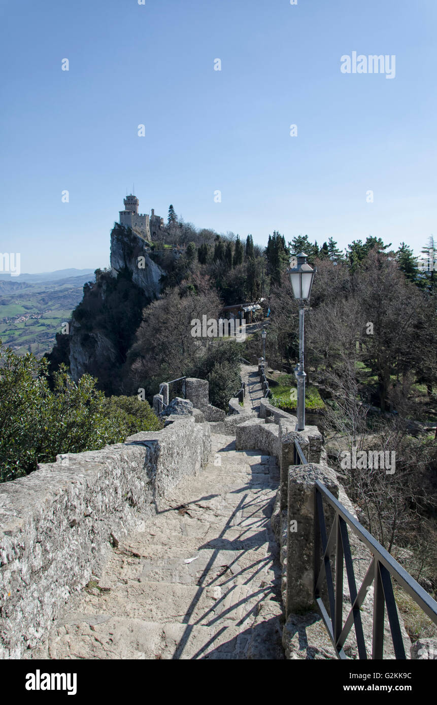 Landscape and view of San Marino castle Stock Photo Alamy