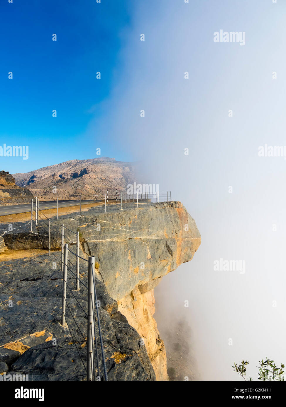 Oman, Jabal Akhdar Mountains, Wadi Nakhar at Jebel Shams, observation deck Stock Photo