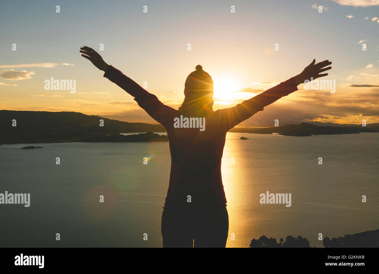 Woman arm raised silhouette hi-res stock photography and images - Alamy