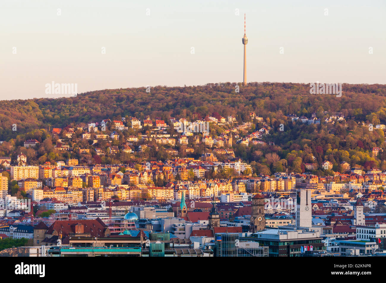 Downtown stuttgart in germany panorama hi-res stock photography and ...