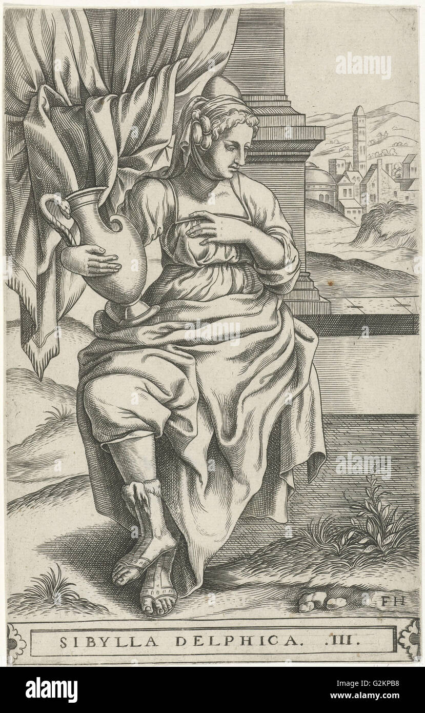 Delphic Sibyl, Frans Huys, 1546 - 1562 Stock Photo
