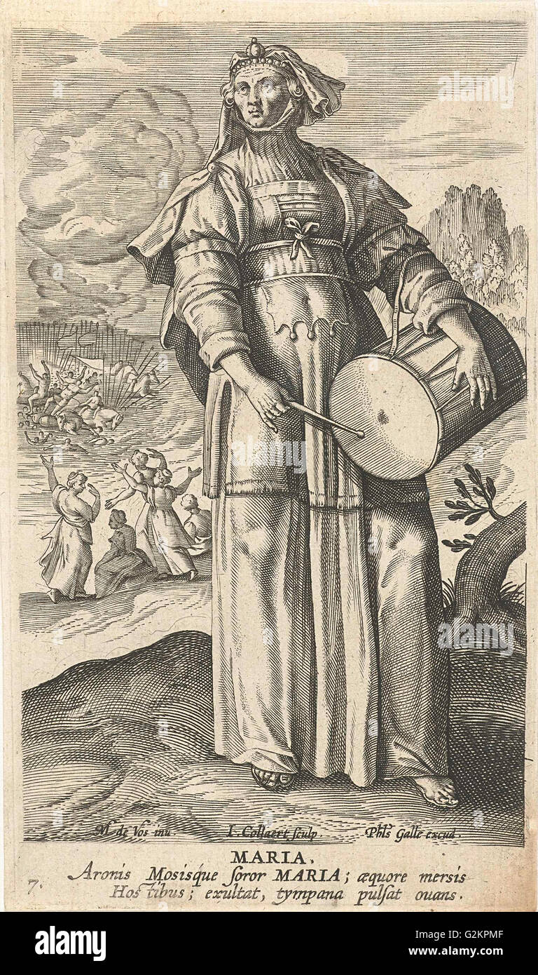 Miriam, Jan Collaert (II), Philips Galle, Cornelis Kiliaan, 1588 - 1595 Stock Photo