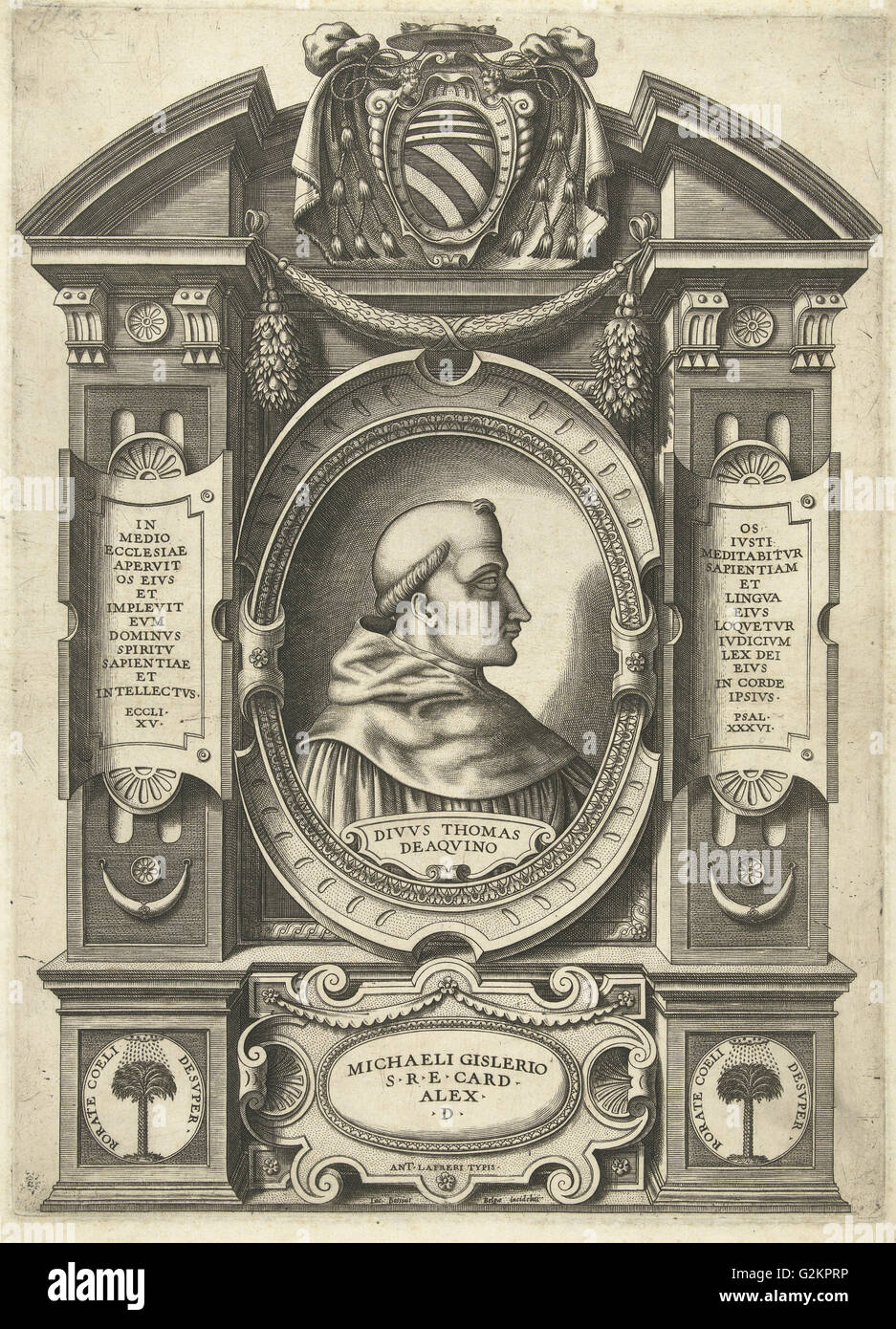 Thomas Aquinas, Jacob Bos, Antonio Lafreri, Antonio Michele Ghislieri, after c. 1557 - 1566 Stock Photo