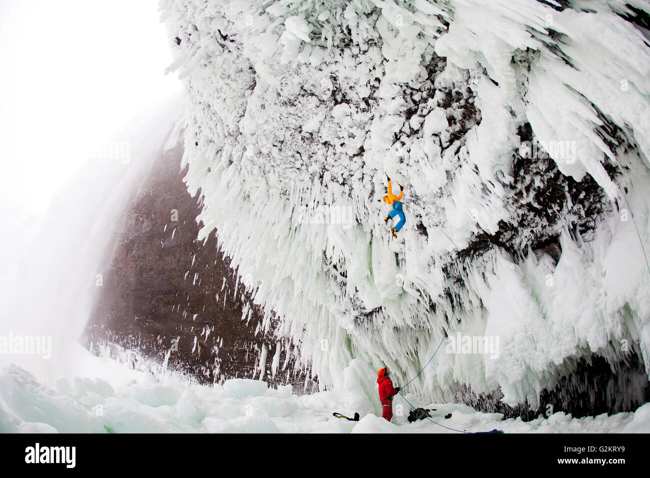 Helmcken Falls Ice Climbing Stock Photo Alamy