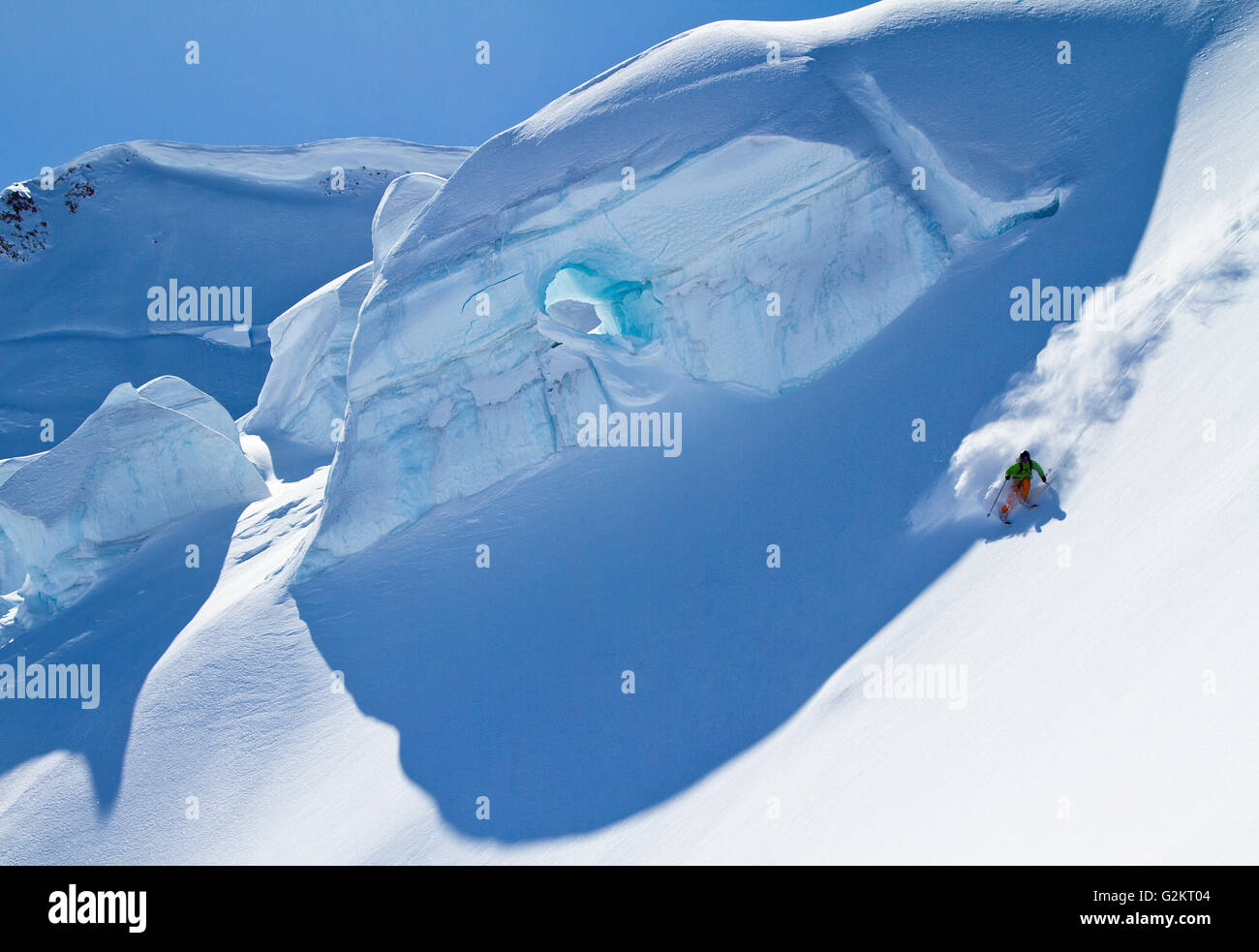 Ski touring and skiing Squamish, British Columbia, Canada Stock Photo