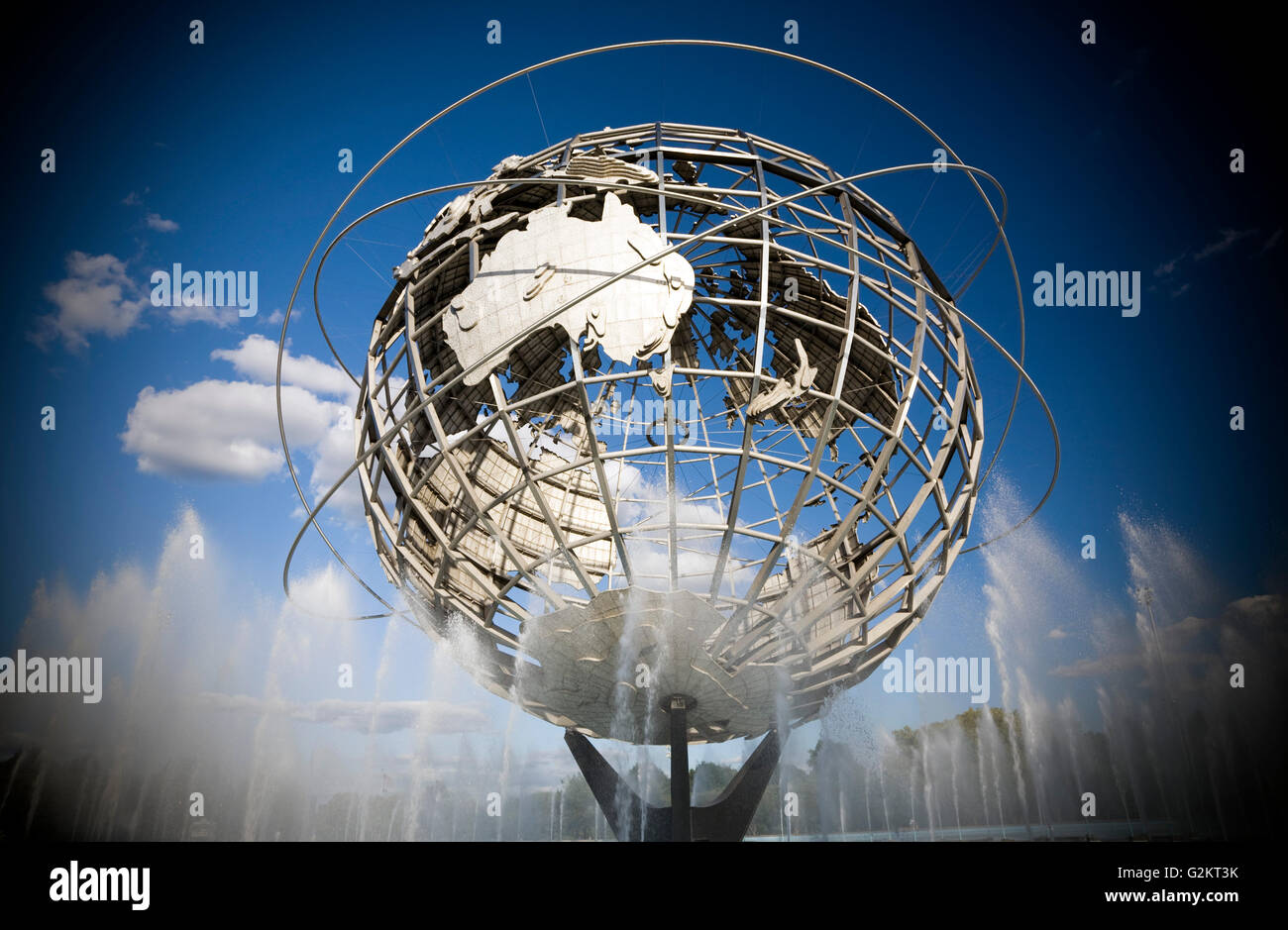 Unisphere Sculpture, Low Angle View, Flushing Meadows-Corona Park, Queens, New York City, USA Stock Photo