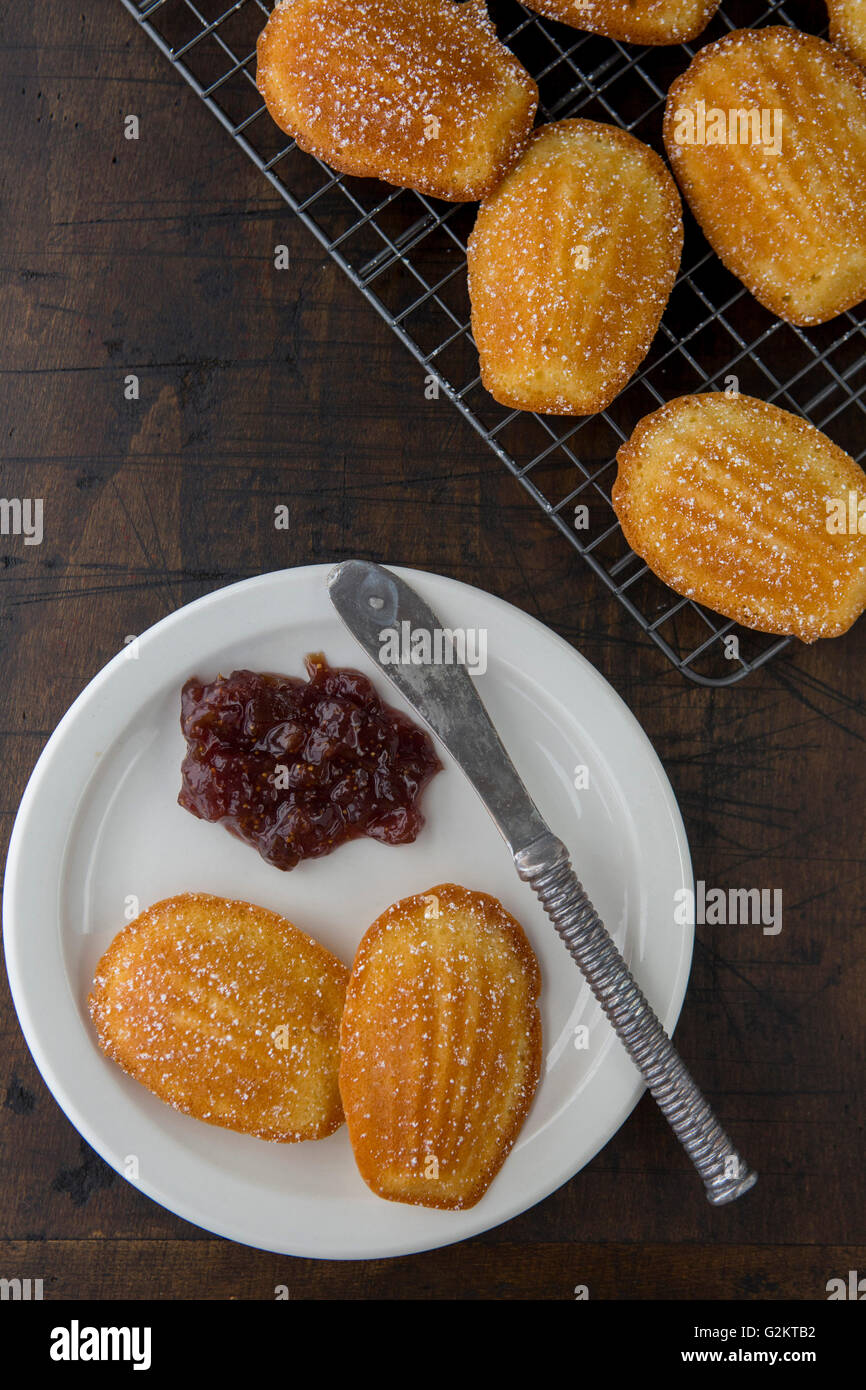 Madeleines with Jelly Stock Photo