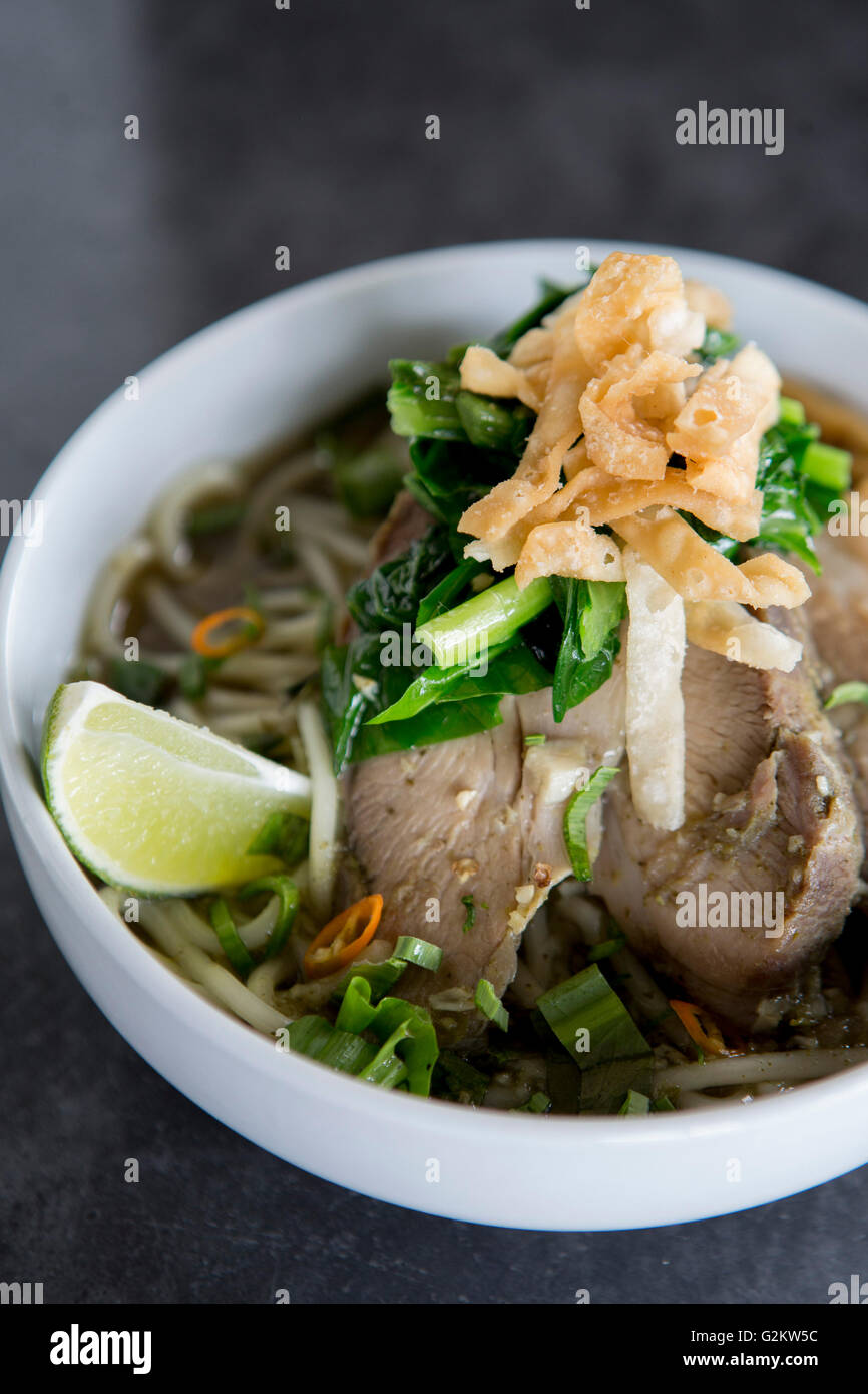 Pork Belly and Noodles in Bowl Stock Photo Alamy