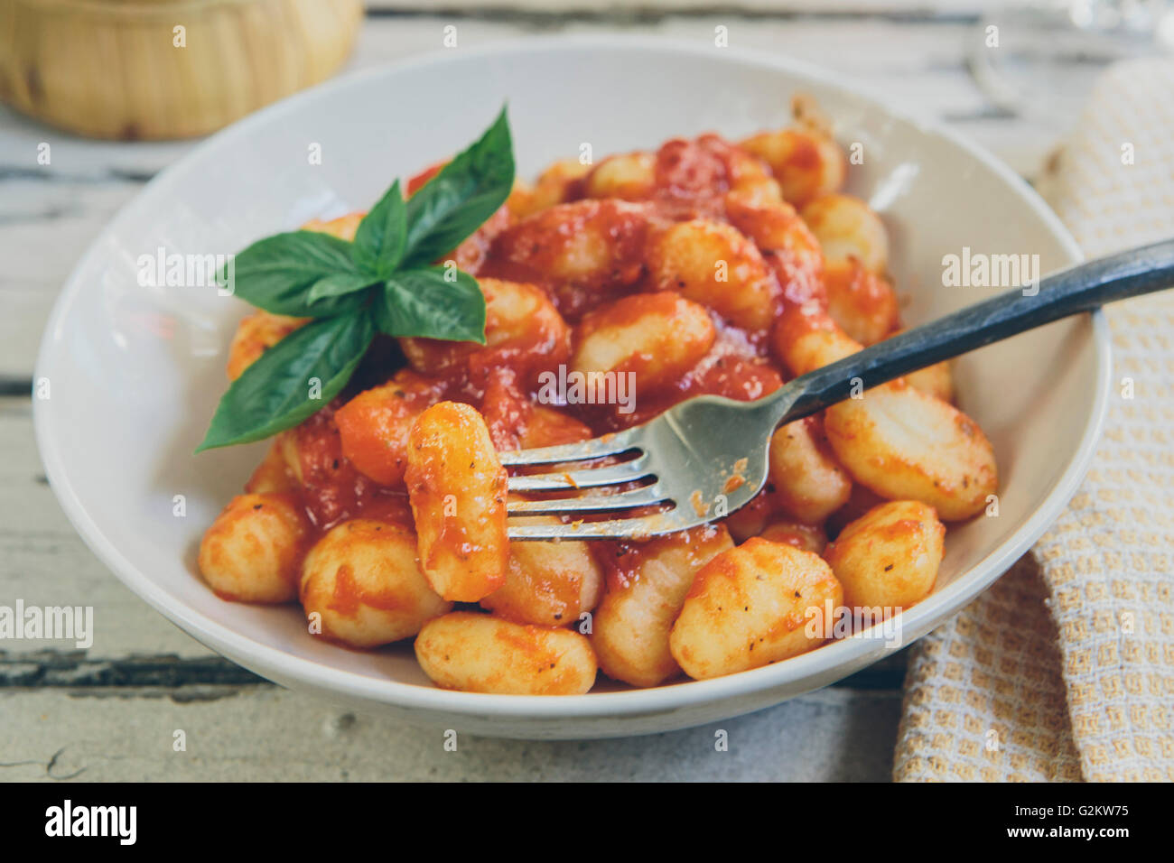 Gnocchi with Tomato Sauce Stock Photo Alamy