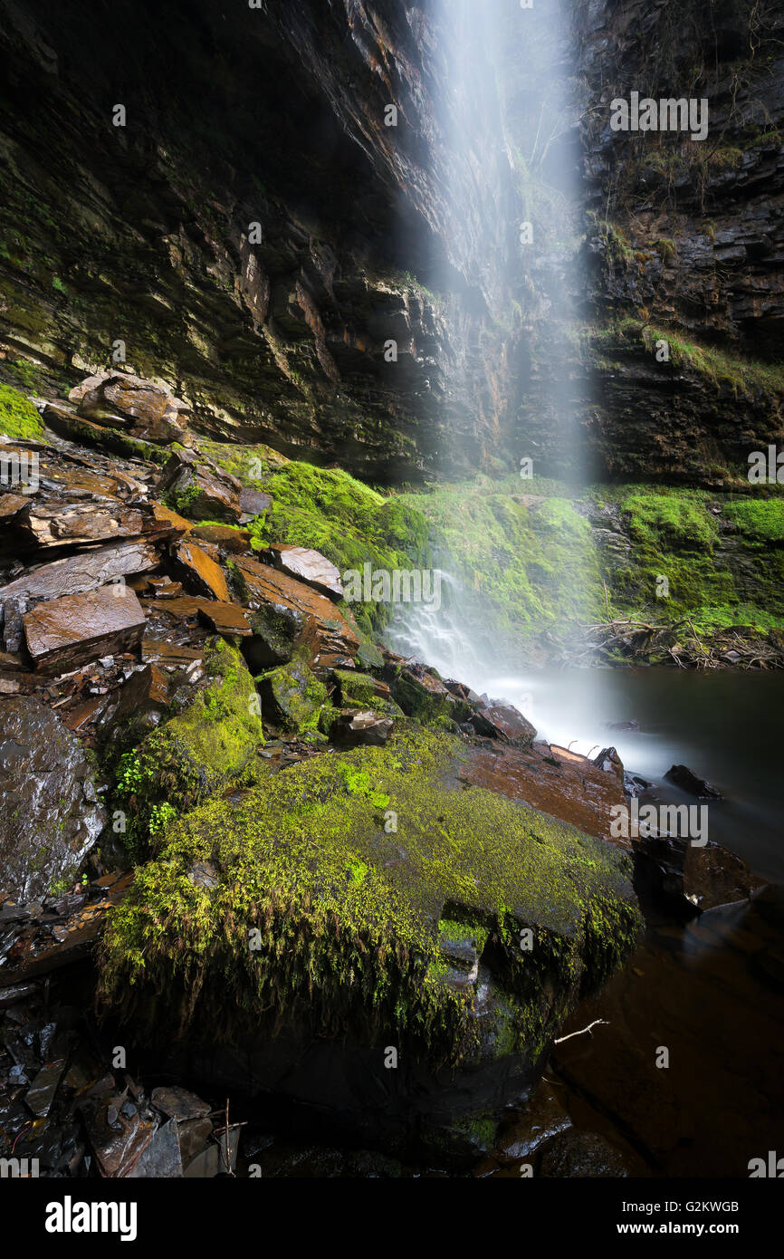 Henryd Falls in the Brecon Beacons National Park, Wales, UK Stock Photo