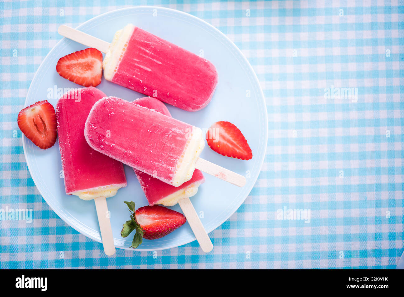 strawberry ice cream, popsicle Stock Photo Alamy