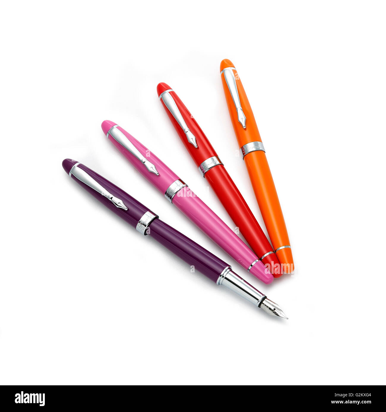 Group of colourful pens Stock Photo