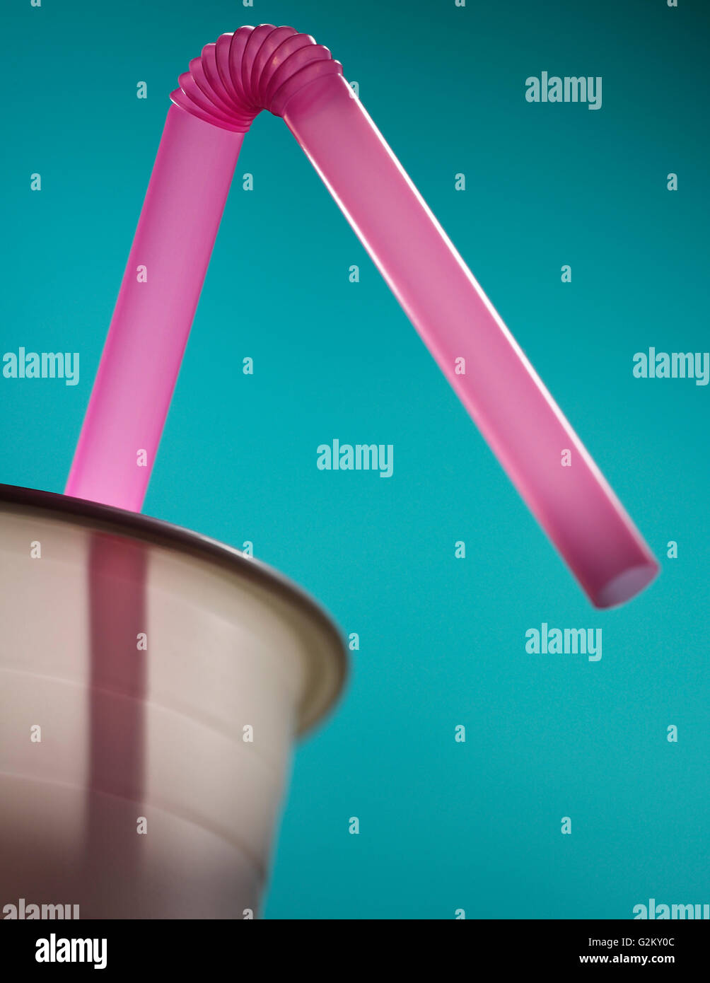 Single Bendable Straw in Plastic Cup Stock Photo Alamy