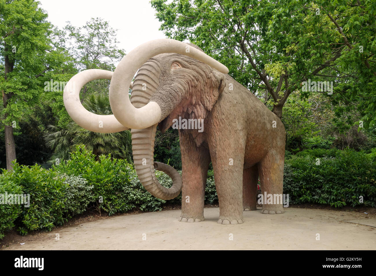 Giant stone Mammoth, Parc de la Ciutadella, Barcelona, Catalonia, Spain Stock Photo