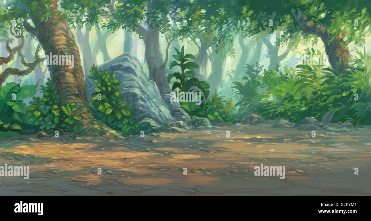 Jungle landscape painting hi-res stock photography and images - Alamy
