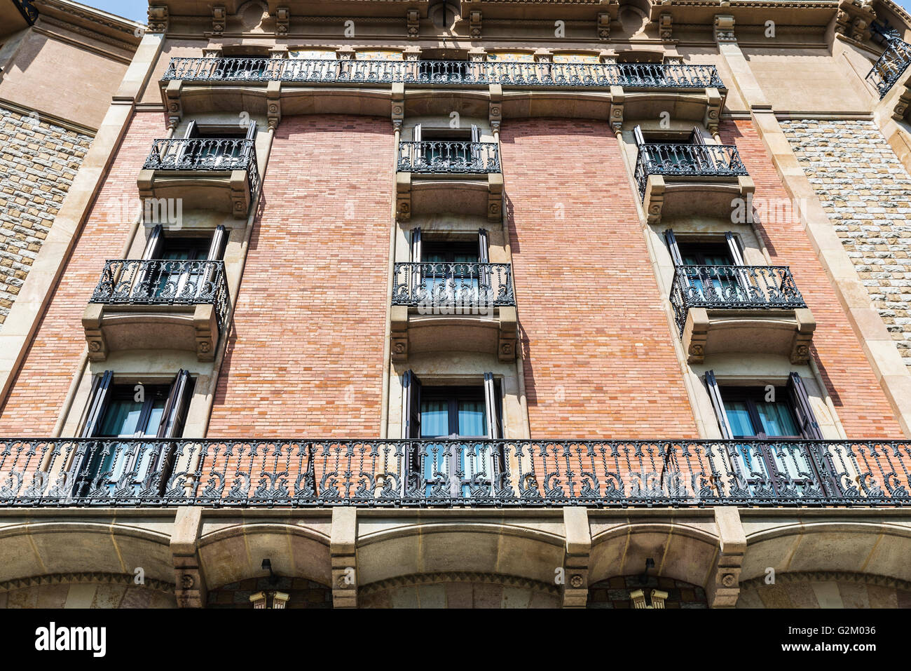 Facade of classic residential building in Barcelona, Catalonia, Spain ...