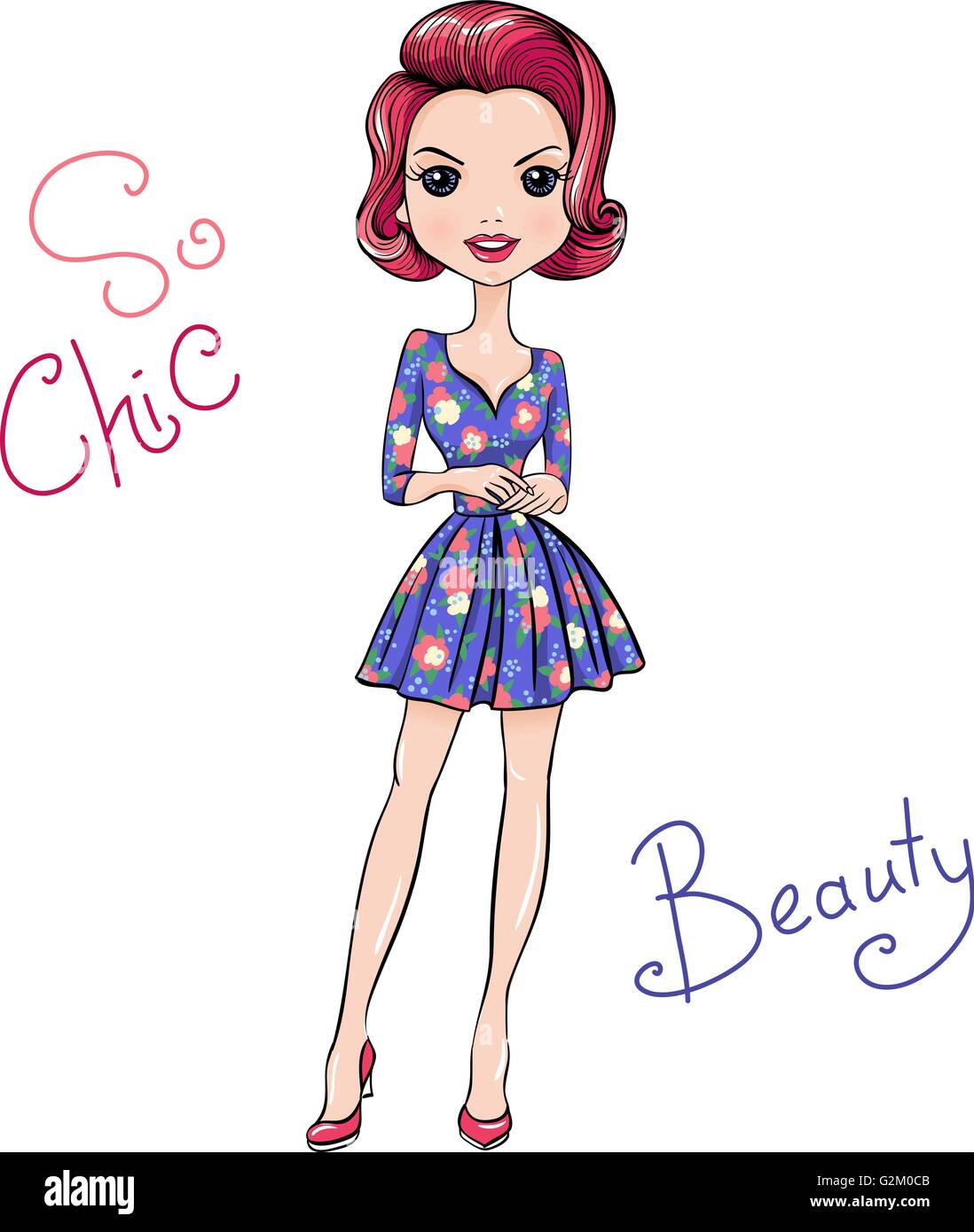 Vector Pop Art cute fashion girl Stock Vector Image & Art - Alamy