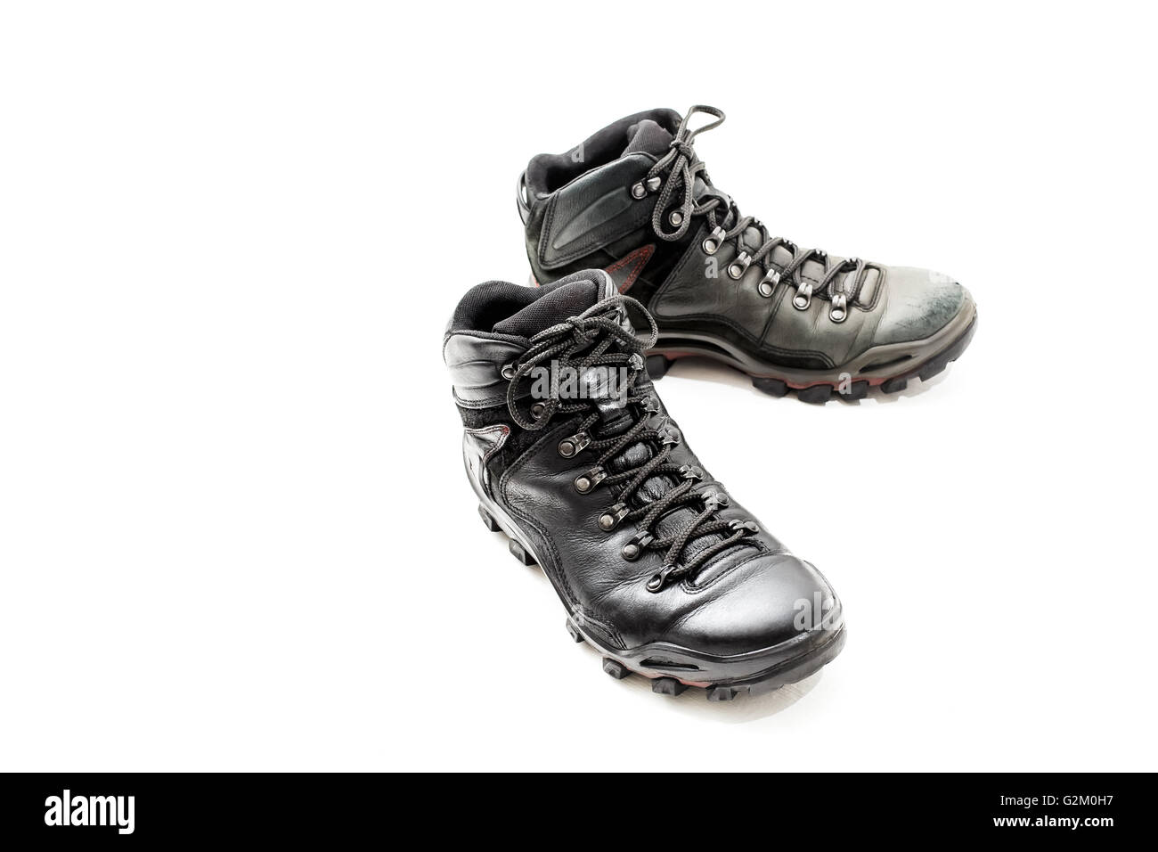 Shoes before and after polish Stock Photo Alamy