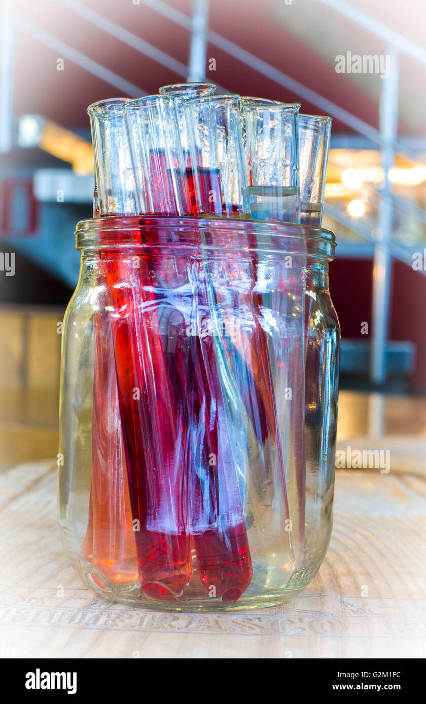 Testtubes with colorful drinks Stock Photo Alamy