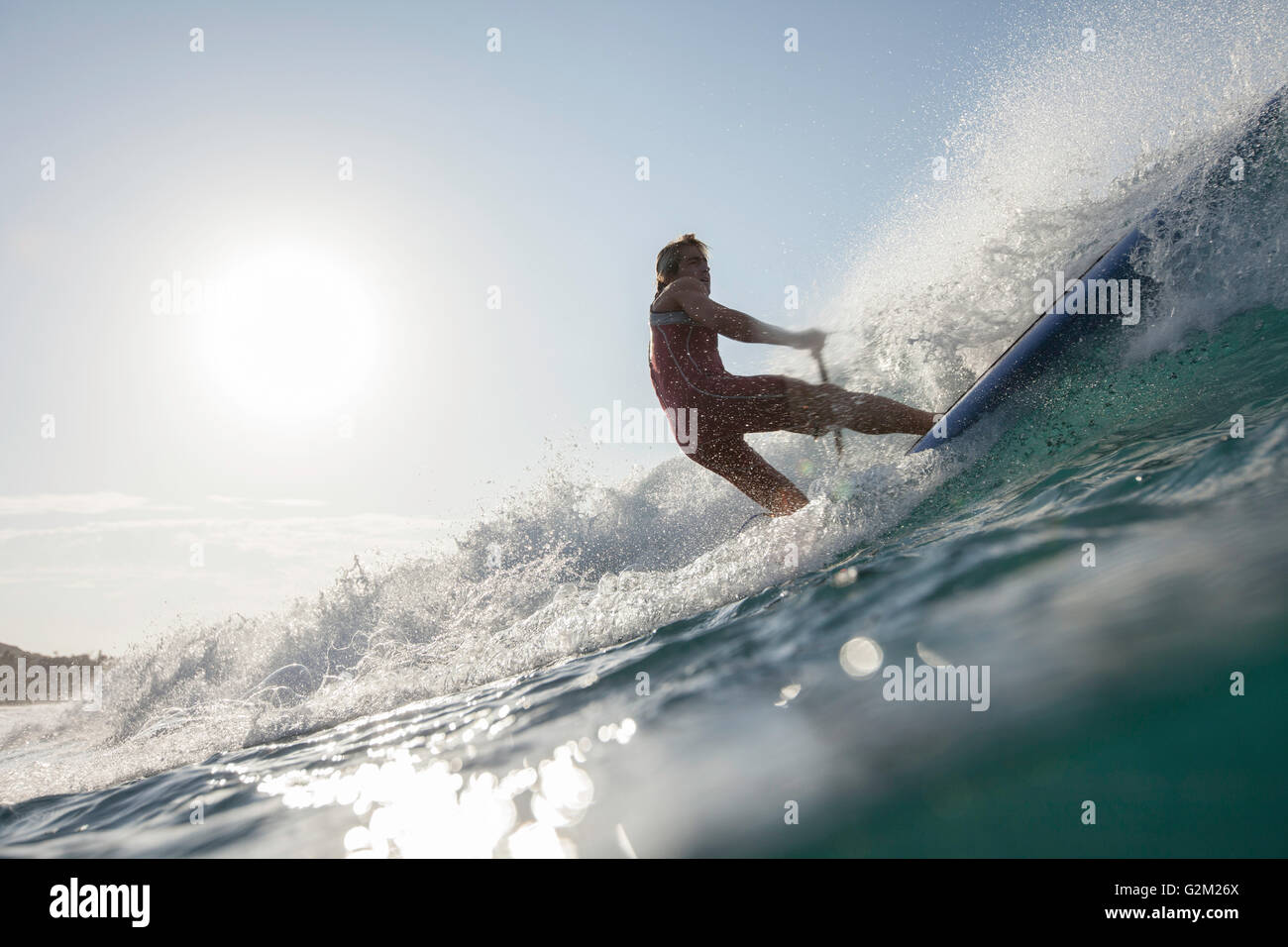 Davide Giardini stand up paddle boarding, surfing off of Diamond Head