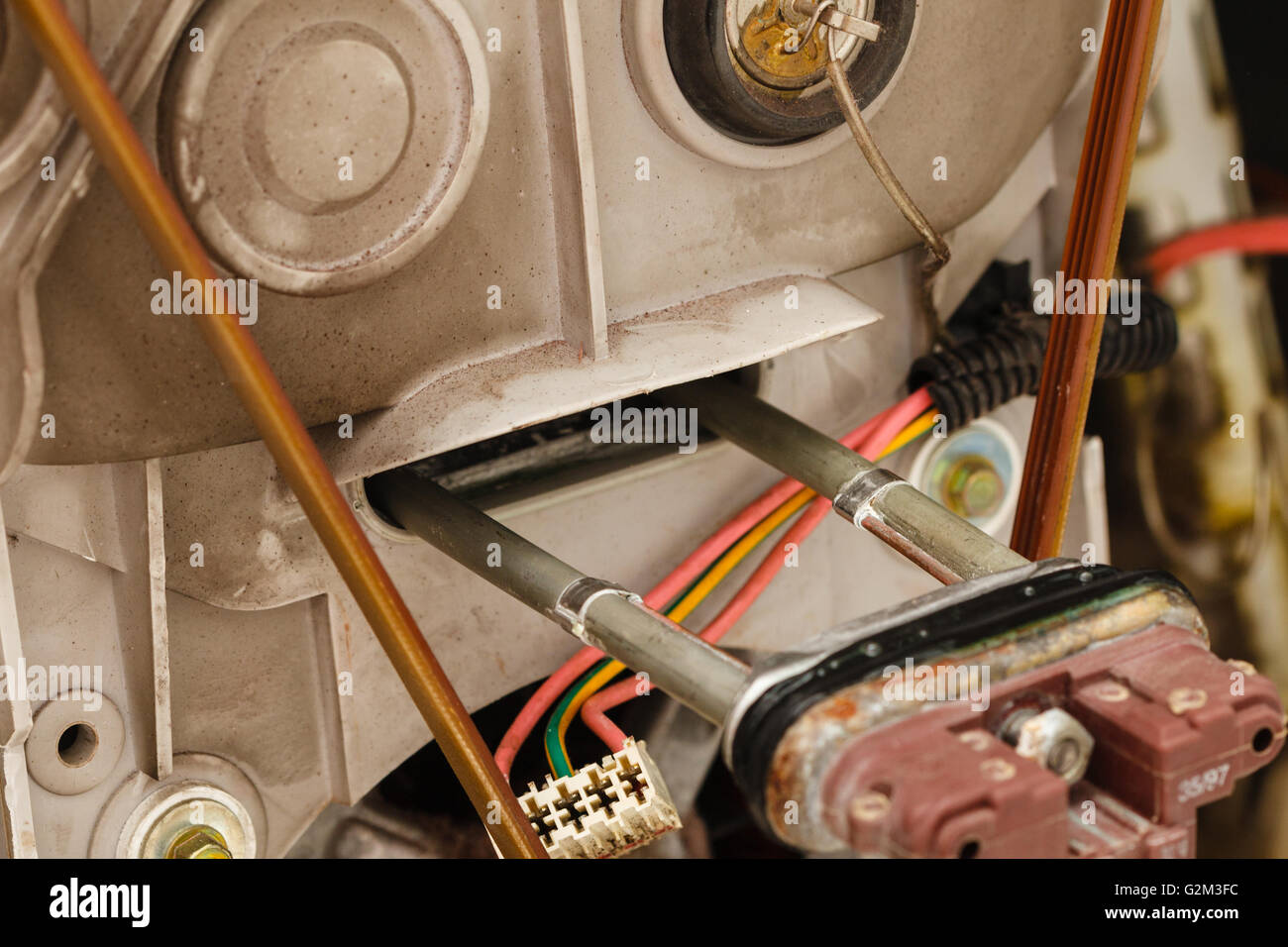 Cleaning device mechanical industry concept. Heater inside washing