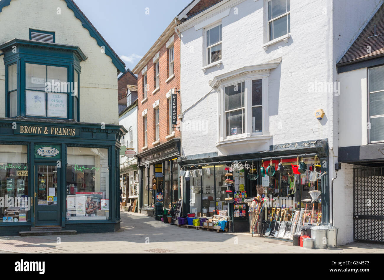 Traditional hardware shop in Bull Ring, Ludlow, Shropshire Stock Photo