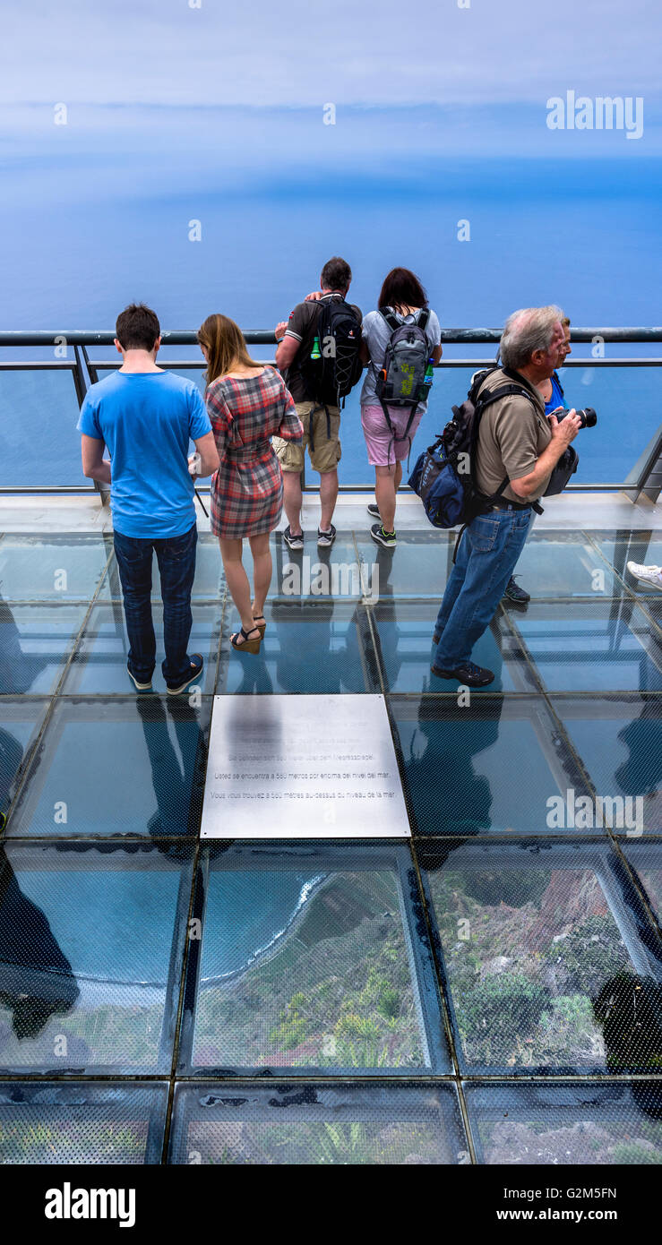 The glass viewing platform at Cabo Girão Stock Photo