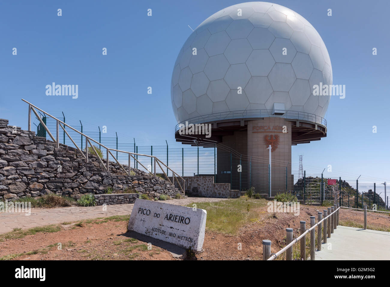 Pico do Arieiro Air Defence Radar Station Stock Photo