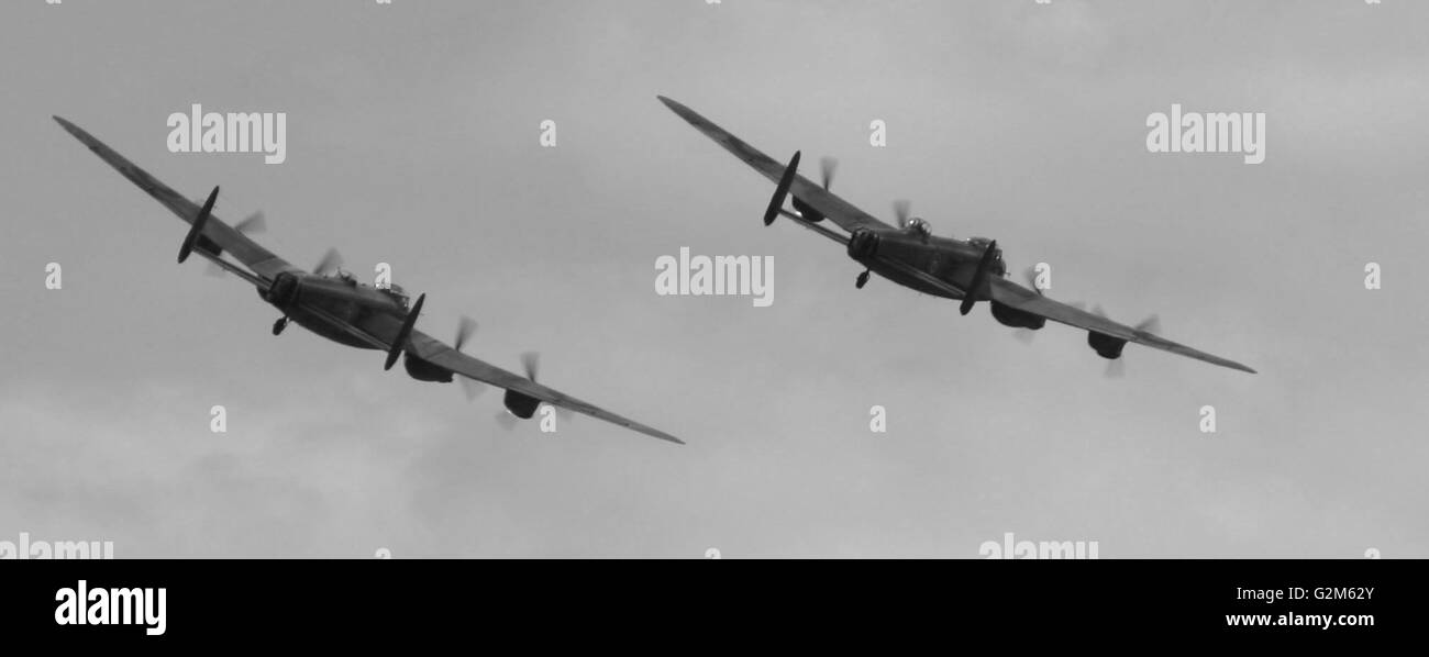 Lancasters over Dunsfold Stock Photo