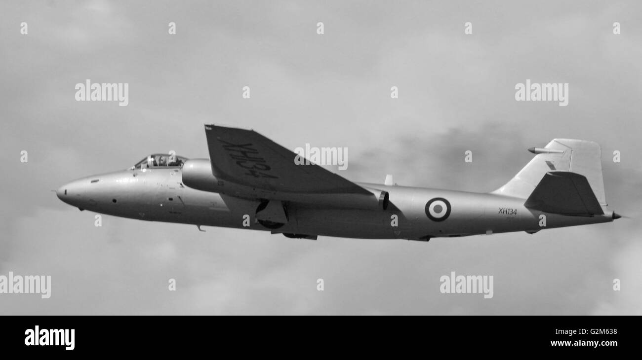 Black and White Picture Photo of Canberra PR9 Photo-Reconnaissance Aeroplane Stock Photo