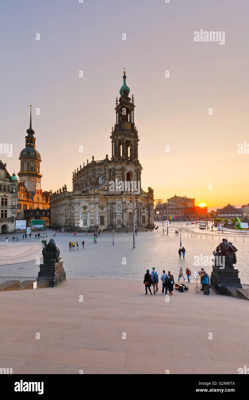 Historic architecture in the old town of Dresden, Germany Stock Photo