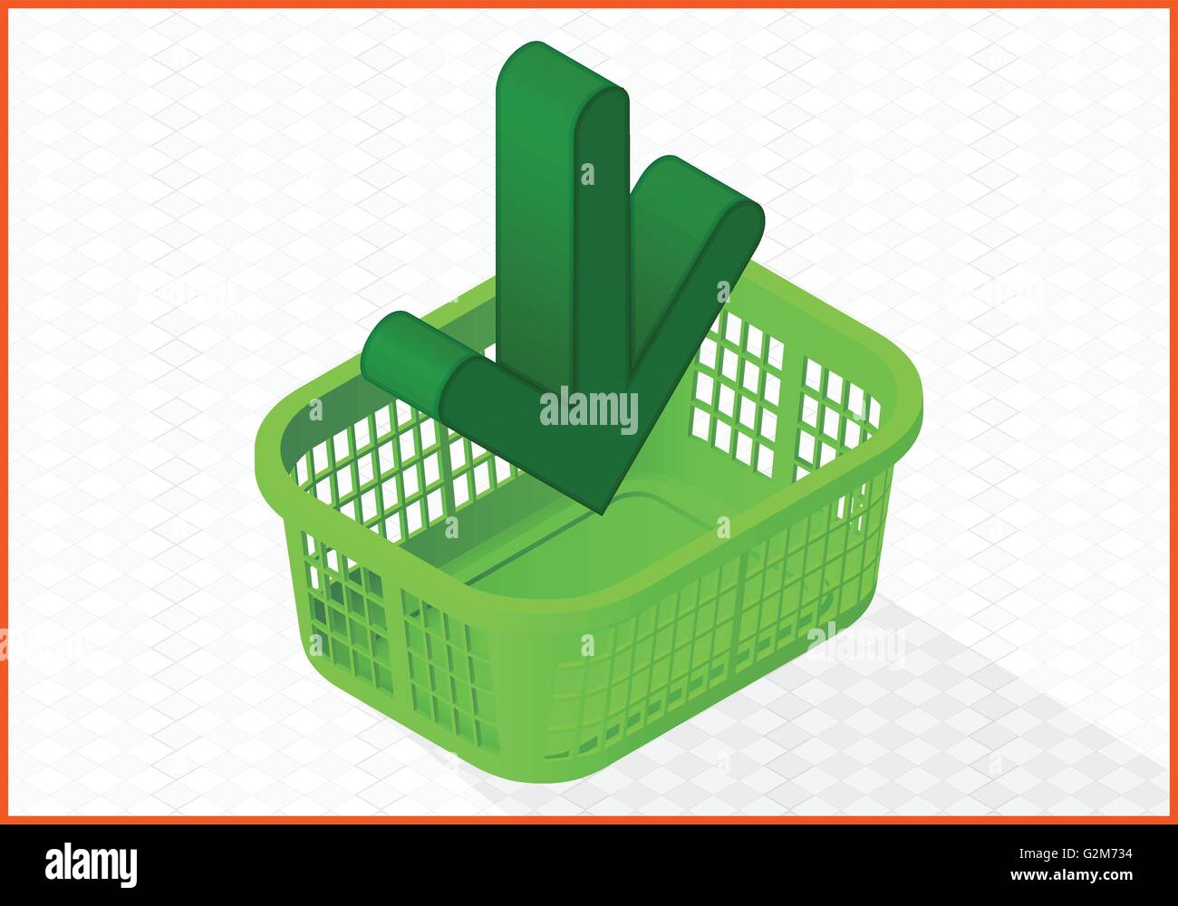 add to cart basket vector 3d illustration Stock Vector