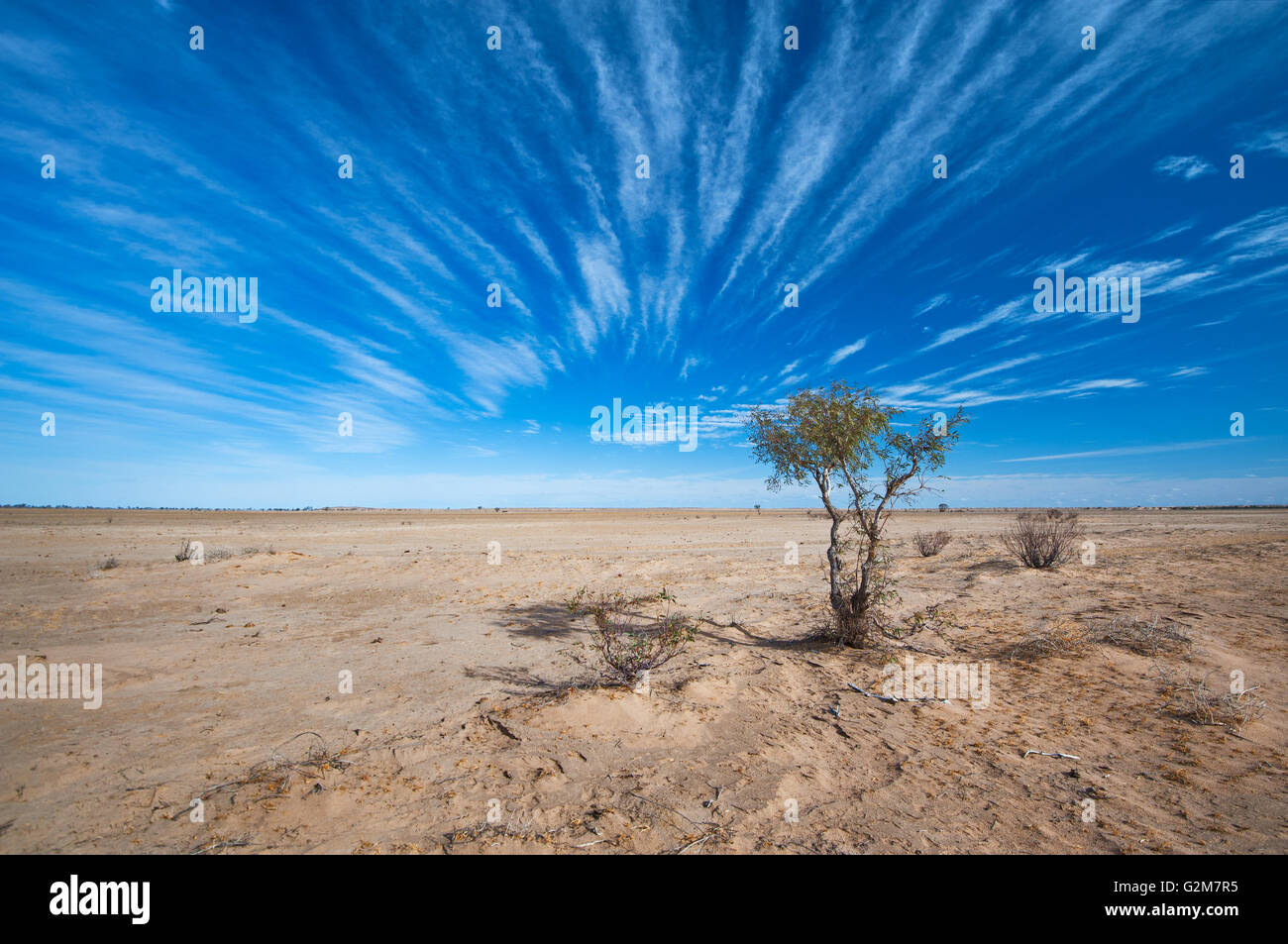 Barren wasteland in the far south-west desert of Queensland. Stock Photo