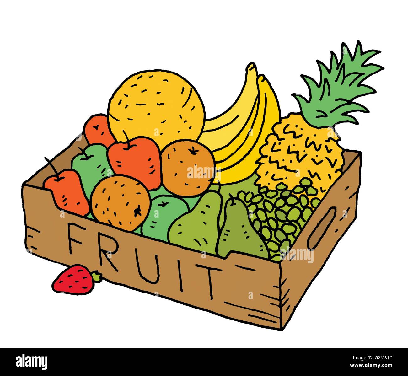Box filled with fruit Stock Photo - Alamy
