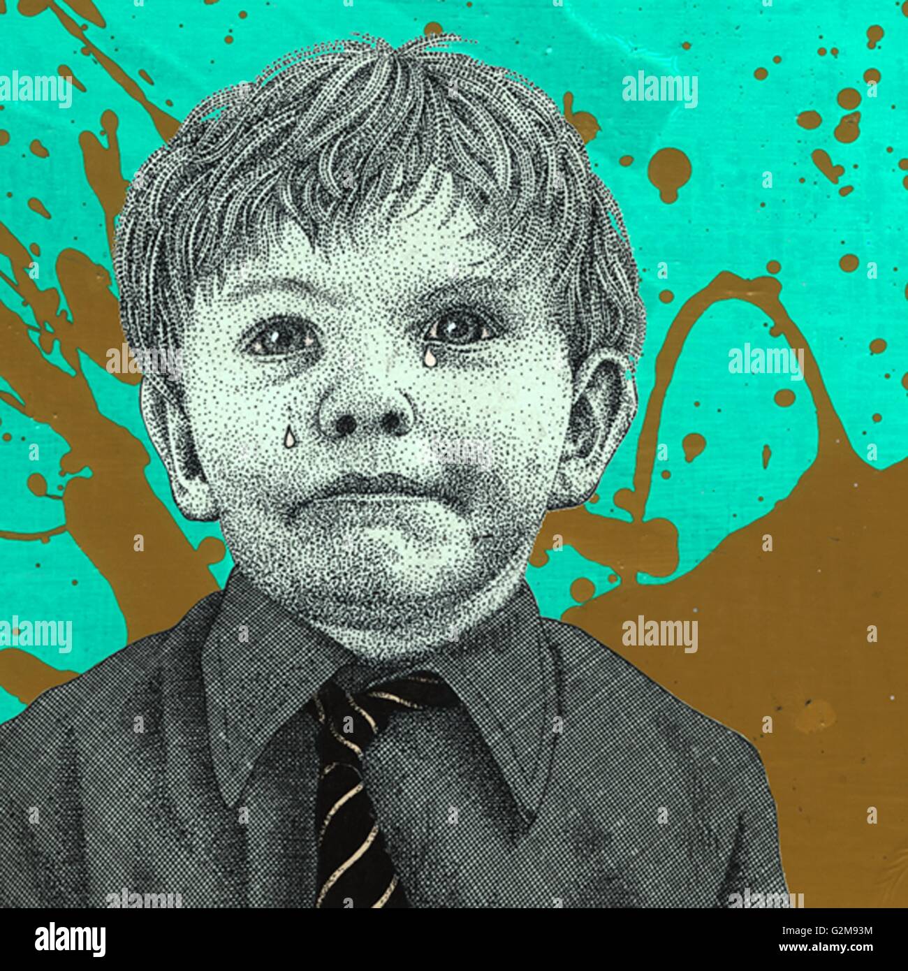 Boy in shirt crying Stock Photo Alamy