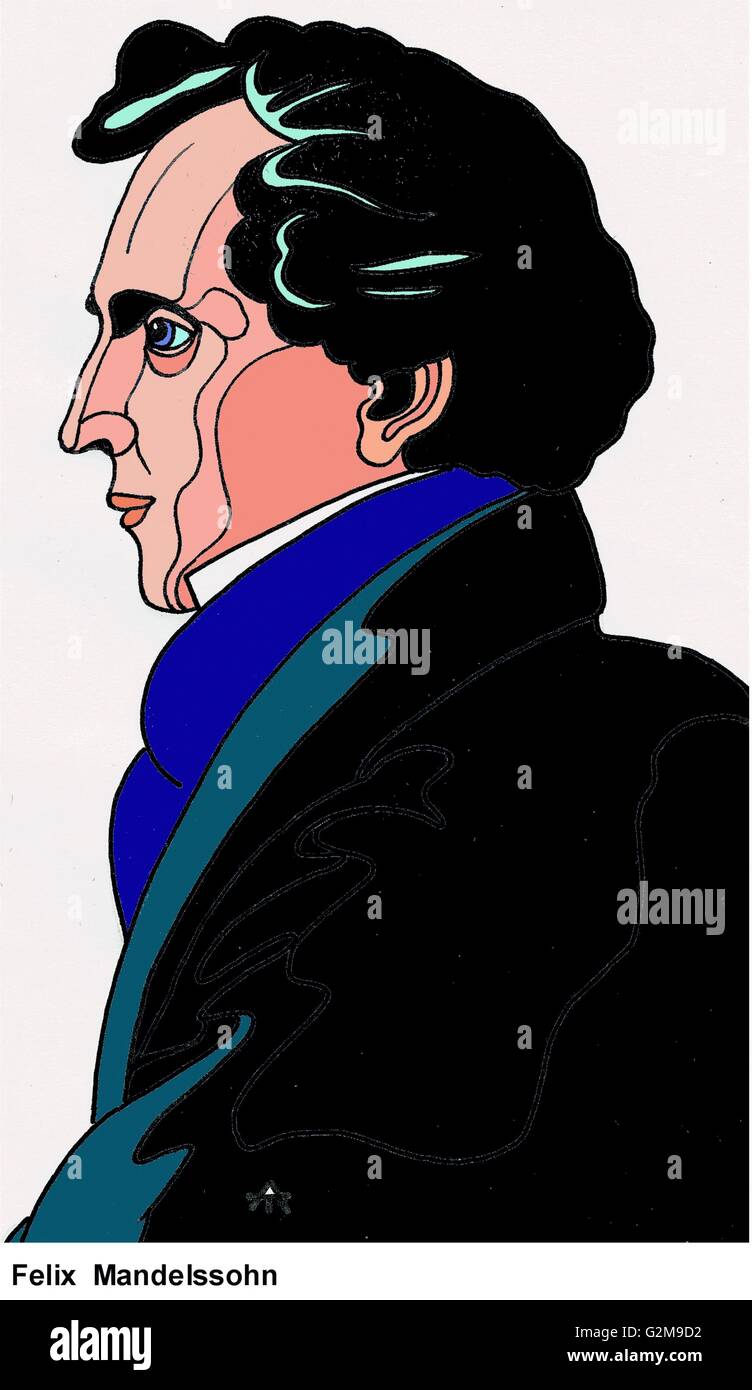Portrait of Felix Mendelssohn Stock Photo