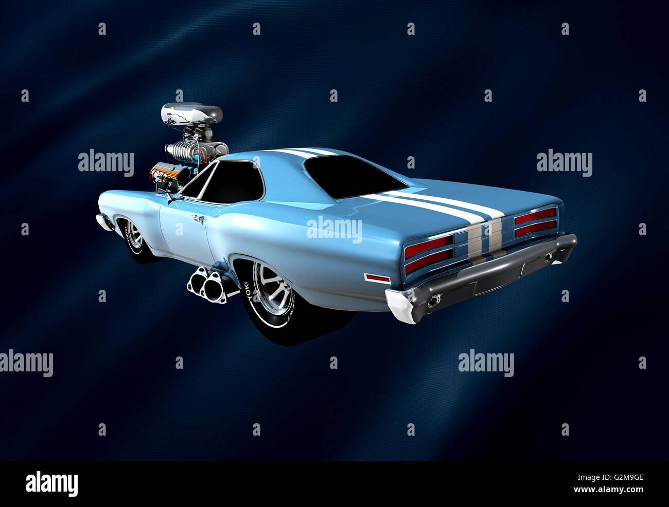 Retro styled car, digitally generated image Stock Photo