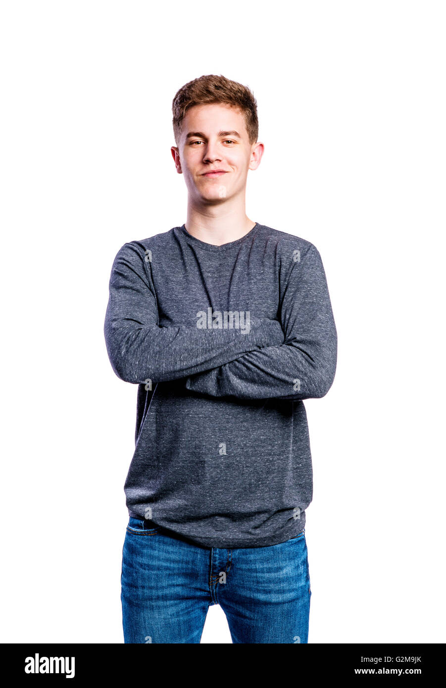 Trendy Teenage Boy Haircut And Clothes Stock Photos Trendy